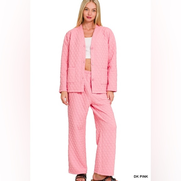 Zenana Outfitters Jackets & Blazers - Z23 Zenana C13 QUILTED JACKET AND PANTS SET